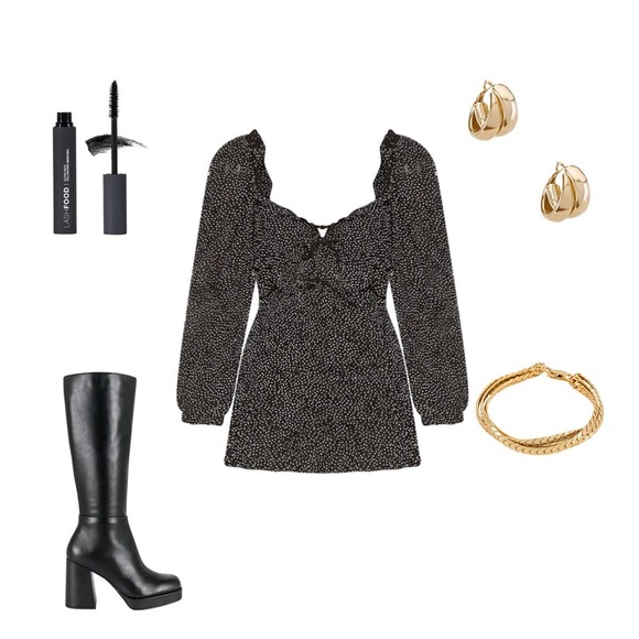 For Love & Lemons Lelia Mini Dress in Black Size XS New with tag - Picture 6 of 16